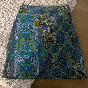 Paisley stretch bodycon skirt.  Extra Small